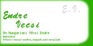 endre vecsi business card